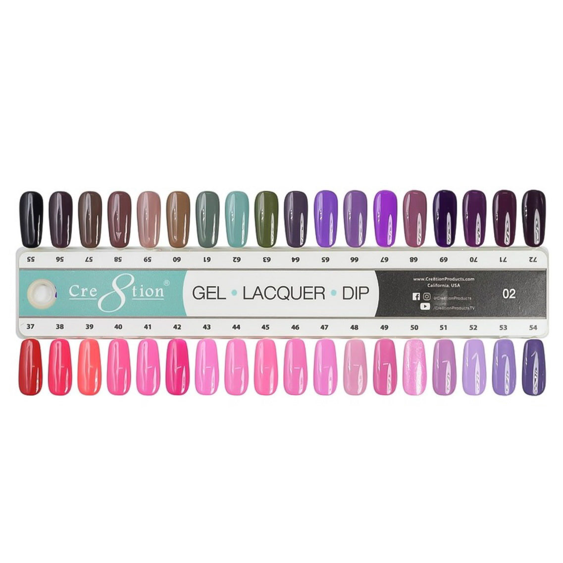 Cre8tion Trio Color Acrylic Dipping & Gel Polish Color Set 2 # 37 - 72